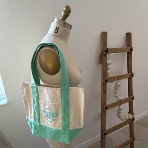 Trader Joe's Limited Edition Pastel Mini Mint Green Canvas Tote Bag